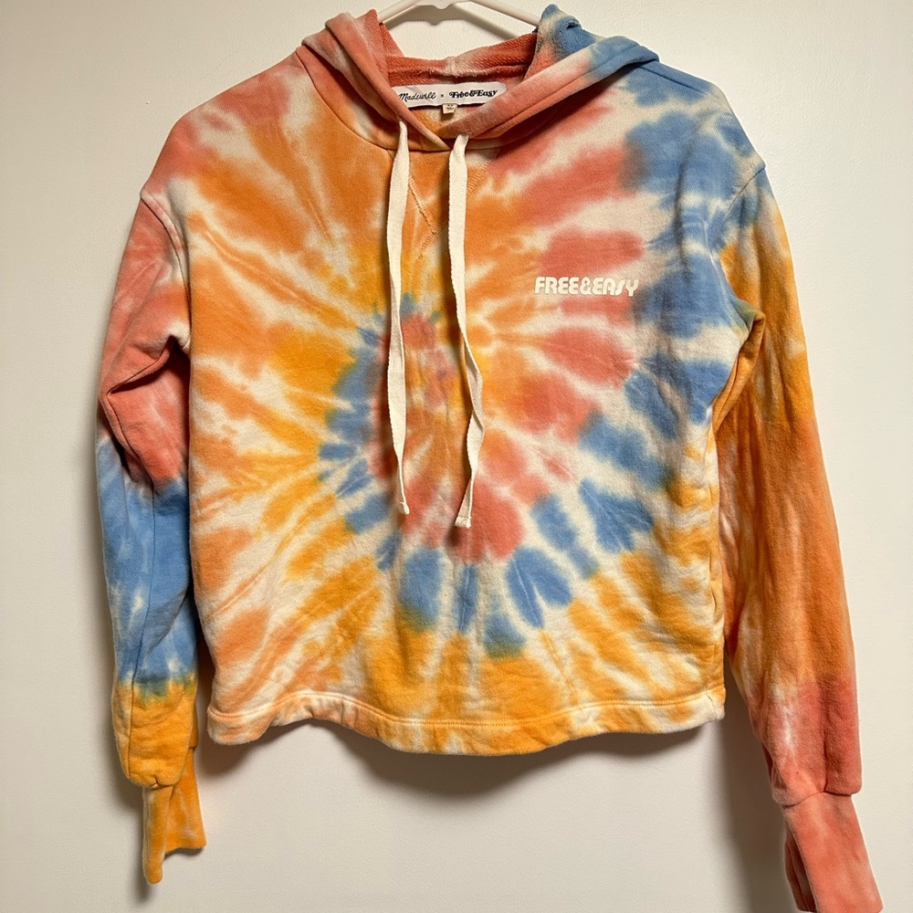 Madewell Free + East Tie-Dye Hoodie - Orange, Blue & Pink size XS